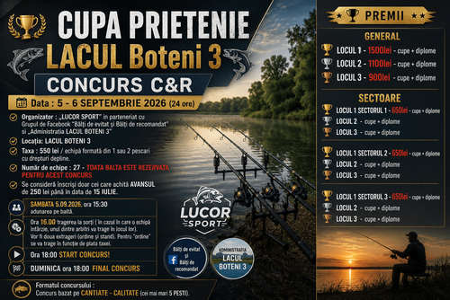 Afiș Cupa Prieteniei Lacul Boteni 3