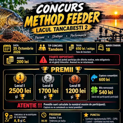 Afiș Method Feeder Lacul Tancabesti 2